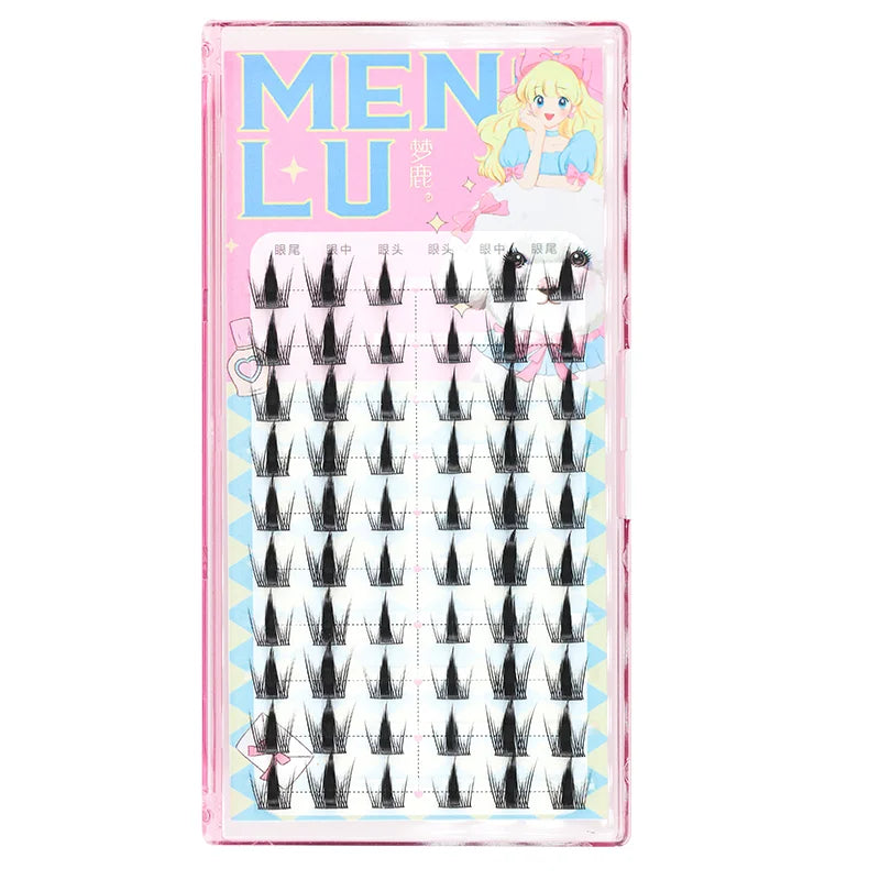 New Doll Lashes Extension Natural Cat Eye False Eyelashes Cosplay Makeup Cross Strip Eye Lashes Handmade Manga Anime Lash