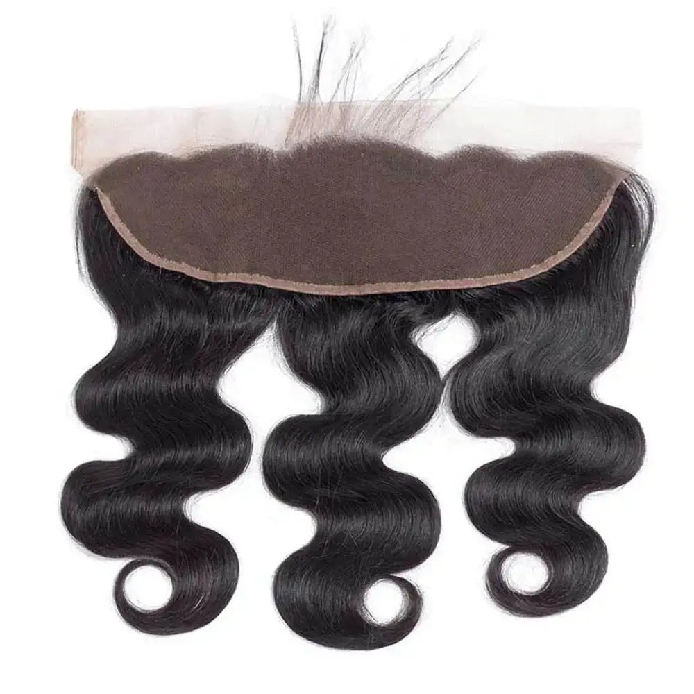 13x4 HD Transparent Lace Frontal 100% Human Hair Pre plucked Bleached Knots Natural Hair Line 4x4 Lace Closure With Baby Hair