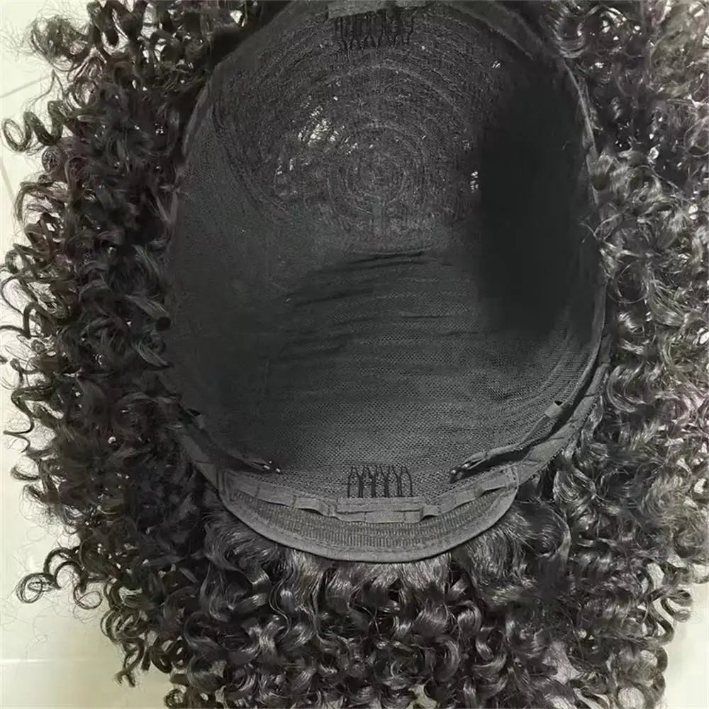 100% Human Hair Mongolian Afro Kinky Curly Full Machine Explosive Head Wigs Virgin Hair For Black Women Grade 12A Soft and Silky