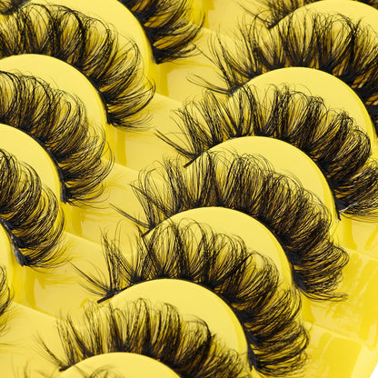 3/10 Pairs Half Lashes Makeup Natural Long Cat Eye Lashes Dramatic False Eyelashes Soft Faux Cils Fake Eyelash Extensions Tool