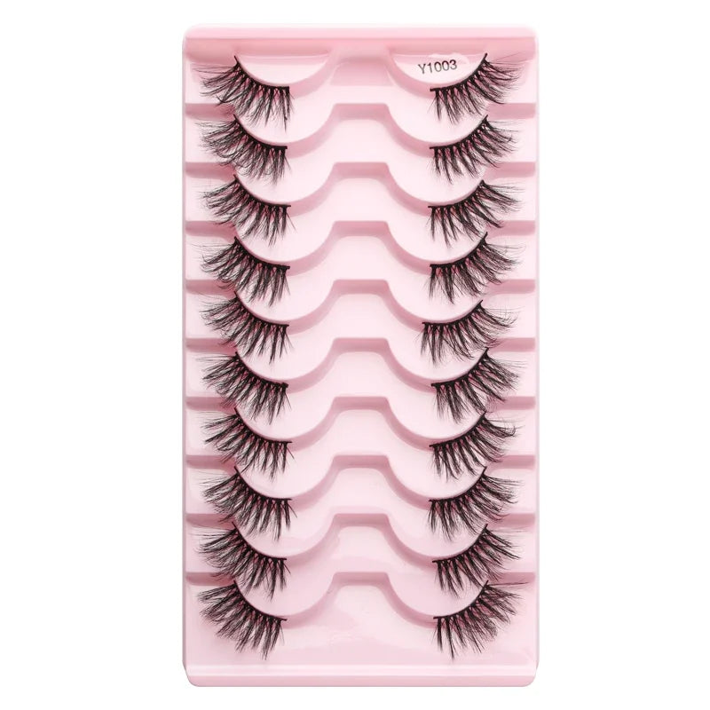 Cat Eye Lash 3/5/10 Pairs Half Lashes Natural Long False Eyelashes Wispy 3D Mink Lashes Volume Faux Cilios Extension Makeup Tool