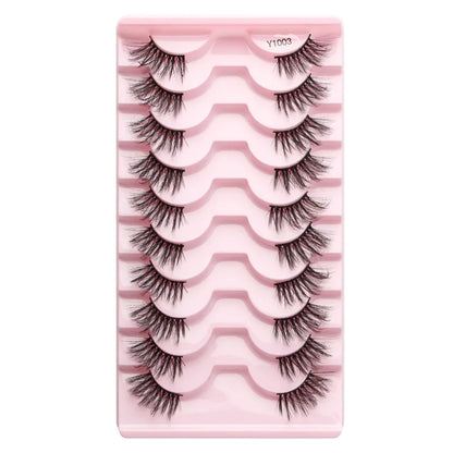 Cat Eye Lash 3/5/10 Pairs Half Lashes Natural Long False Eyelashes Wispy 3D Mink Lashes Volume Faux Cilios Extension Makeup Tool
