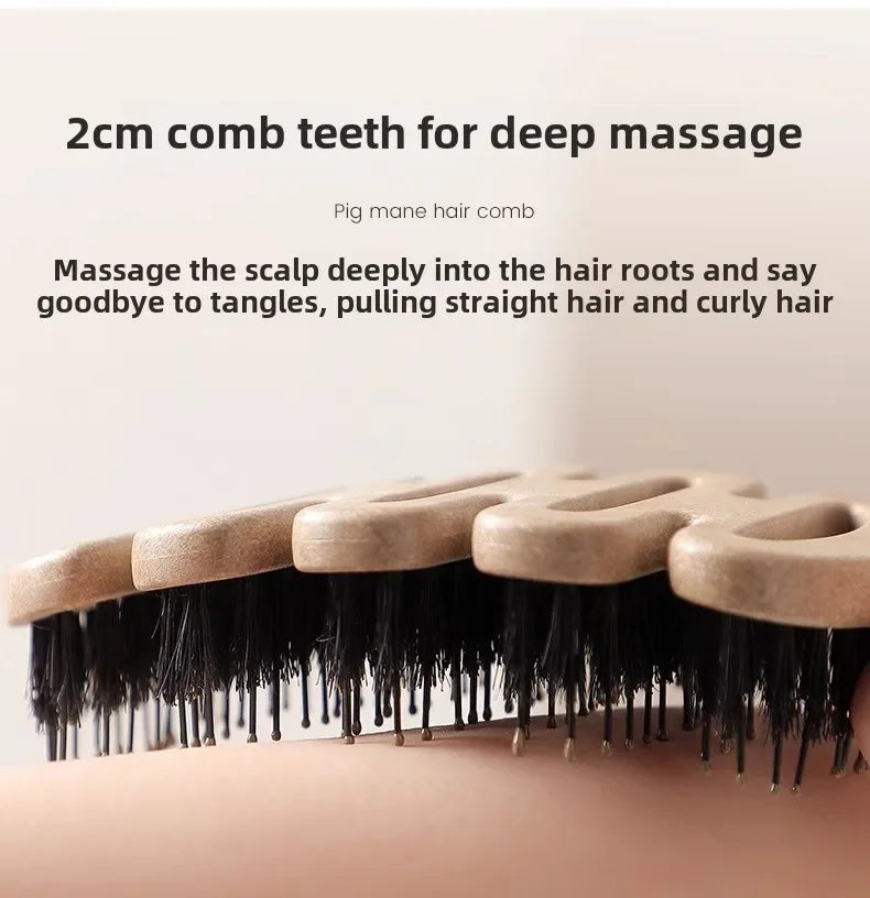 Boar Bristle Paddle Hair Brush Anti Static Comb Hairdressing Massage Comb Curly Hairbrush Salon Hair Styling Tools Makeup Tools