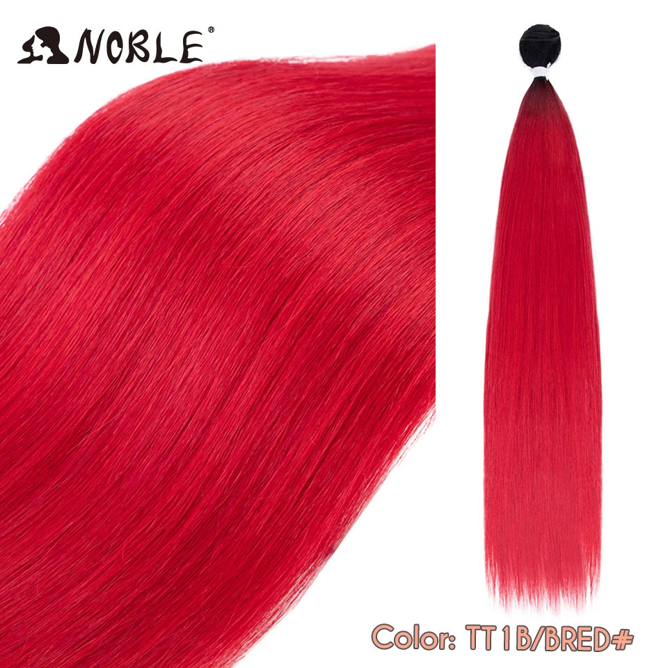 Straight Hair Extensions Bundles With Frontal Closure Synthetic Hair Bundles Salon Natural Hair Yaki Straight High Temperature