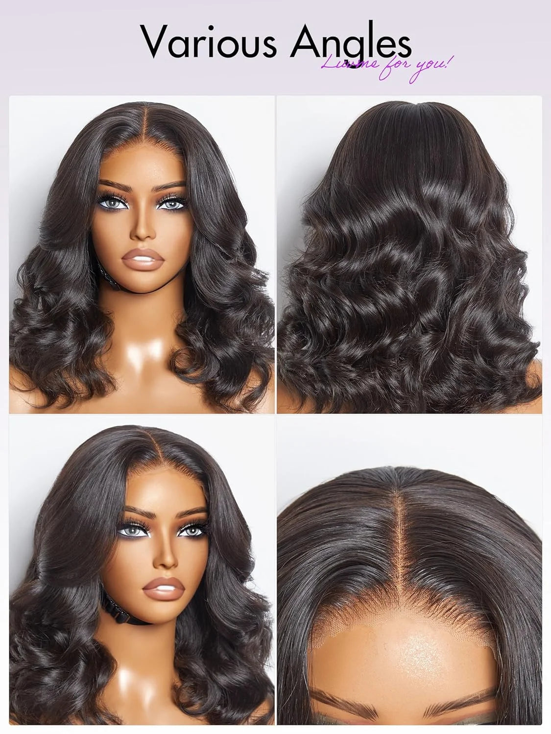 Malaysian Human Hair Wigs Loose Body Wave Bob Wig Pre plucked 13x4 HD Transparent Lace Front Short Bob Wig Natural Color Tissage