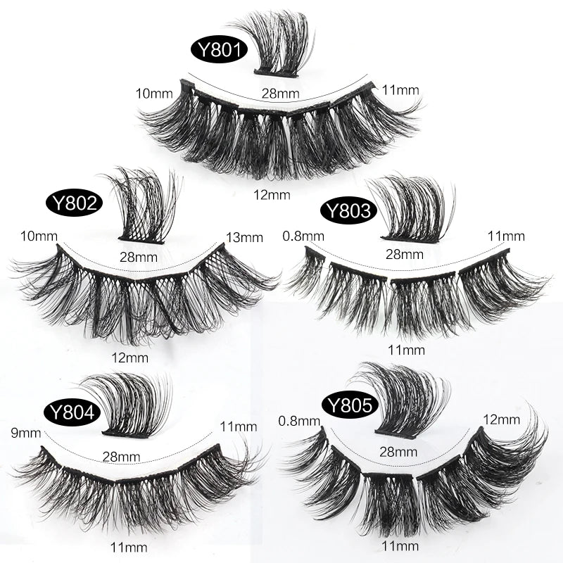 Natural Short False Mink Lashes 3/5/10 Pairs Extensions Eye Hair False Eyelashes 3D Faux Cils Soft Fluffy Eye Lashes for Beauty