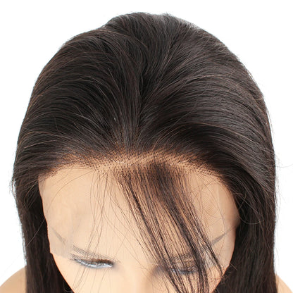 Full Lace Wig Human Hair Wig Silky Straight Pre-Plucked Transparent Lace Wig with Baby Hair Natural Color Virgin Remy Hair BOBBI