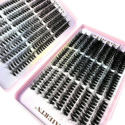 Faux Mink Eyelashes 540Cluster C Curled 9-16mm Mixed Natural Eyelash Extension 3D Russian Strip Personal Eyelash Makeup Tool
