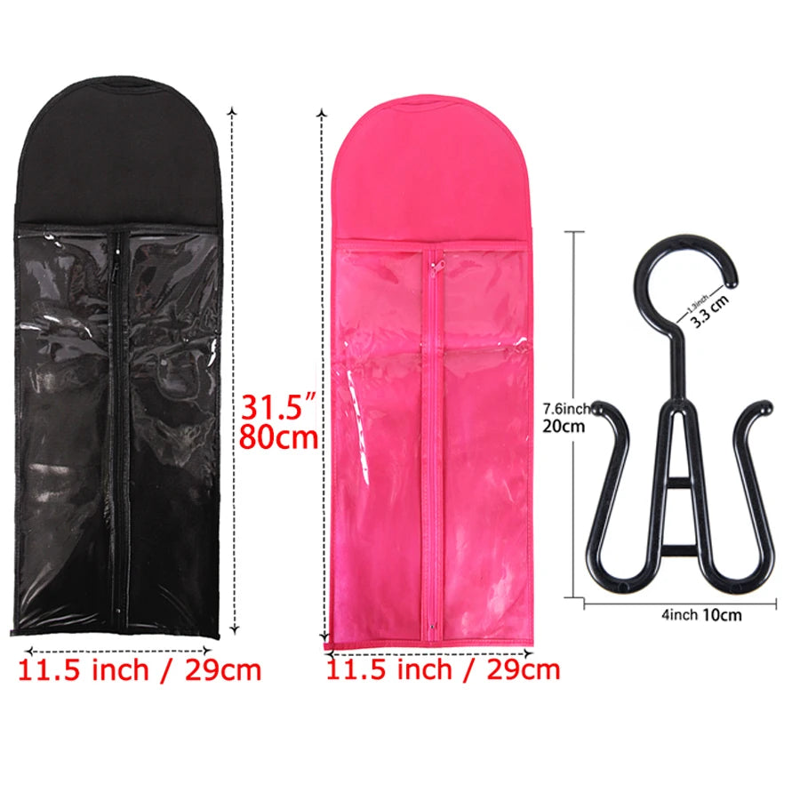 Wig Storage Bag Dust Proof Storage Carrier Case For Wigs Hair Extensions Hairpiece Storage Portable Travel Hair Bag With Hanger