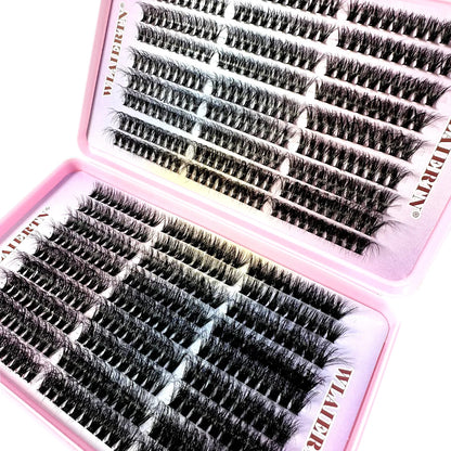 Faux Mink Eyelashes 540Cluster C Curled 9-16mm Mixed Natural Eyelash Extension 3D Russian Strip Personal Eyelash Makeup Tool