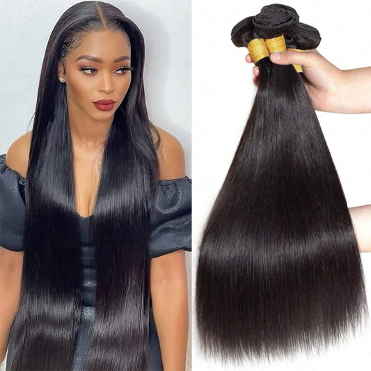 Peruvian Bone Straight Human Hair Bundles Deal Unprocessed Virgin Hair Extensions Long Thick Cheap Brazilian Hair Weave Natural