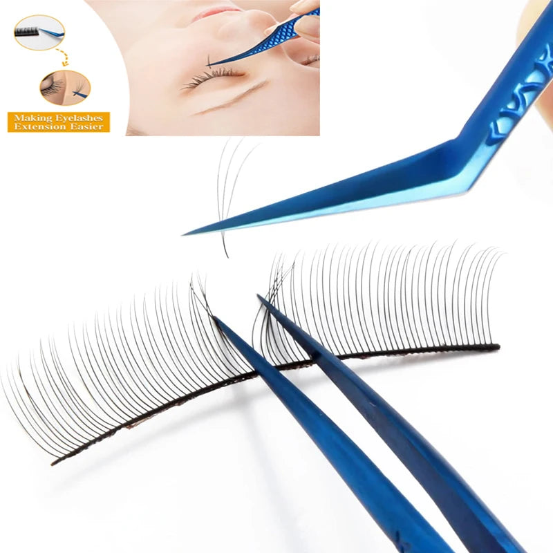 1PC Eyelash Extension Tweezers Lash Applicator Tool Stainless Curved Straight For Eyelash Tongs False Clip Makeup Nail Art Tool