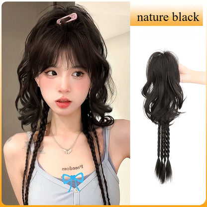 Ashely 14inch Waterfall Half A Ponytail Wig for Woman Clip-on High Ponytail Hair Clips Synthetic Wig High Quality Hair Extension