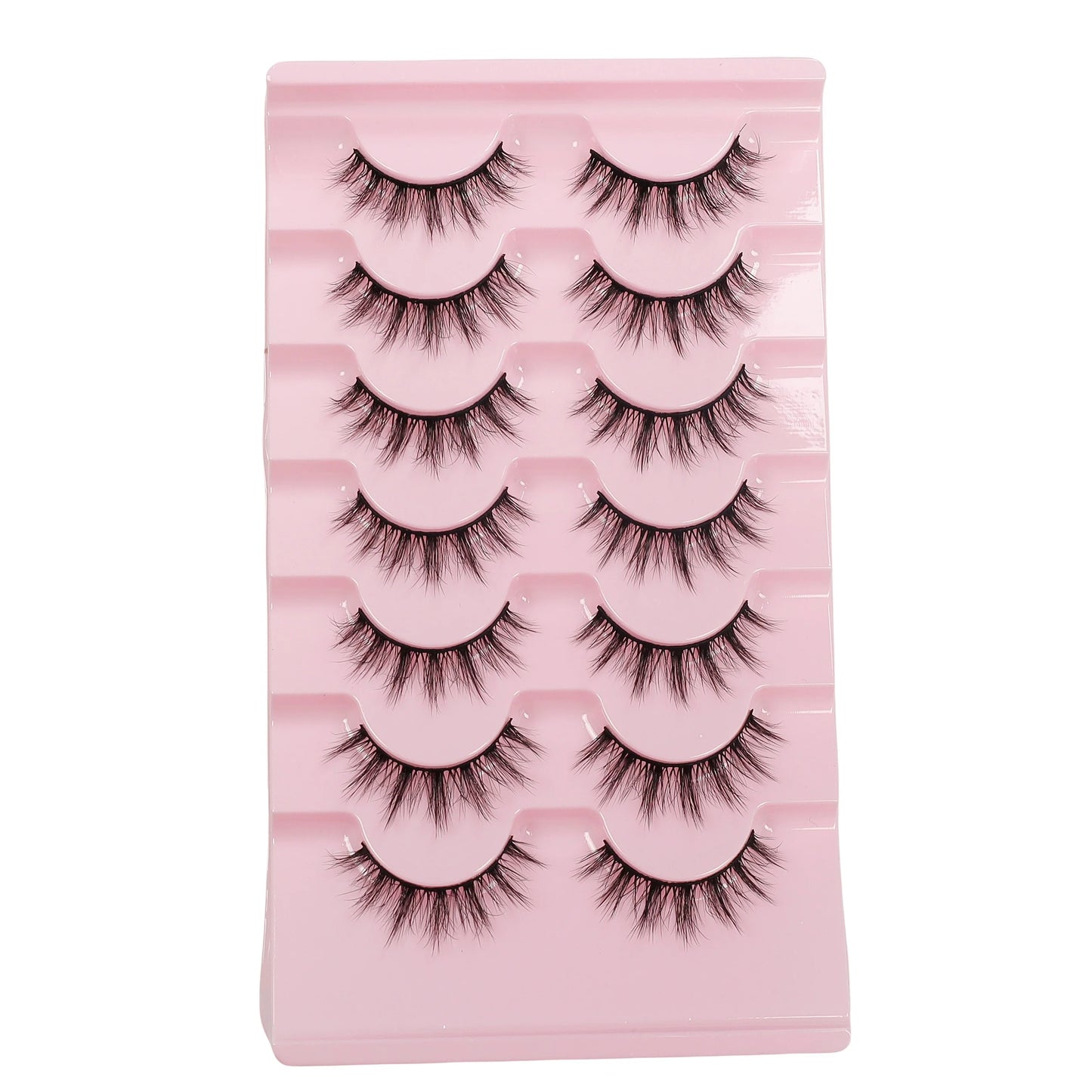 7 pairs of reusable fairy tale style false eyelashes - A-type doll natural appearance, long and curly, 10-12 millimeters, ultra-