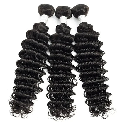 30Inch Deep Wave 1 3 4 Bundles Deal Malaysian Hair Weave Bundles 100% Virgin Human Depp Water Curly Bundles Extensions Tissage