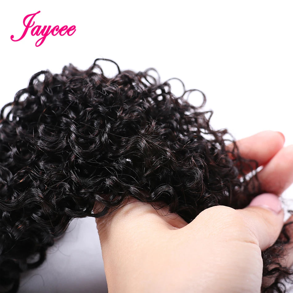 12A Malaysian Hair Bundles With Frontal Kinky Curly Bundles With Frontal 13x4 Ear to Ear Lace Frontal Human Hair Weave Extension