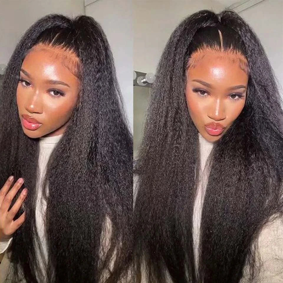 Kinky Straight Human Hair Bundles Natural Black Yaki Straight Bundles Human Hair 1/3/4 Bundles Brazilian Hair Weave Unprocessed