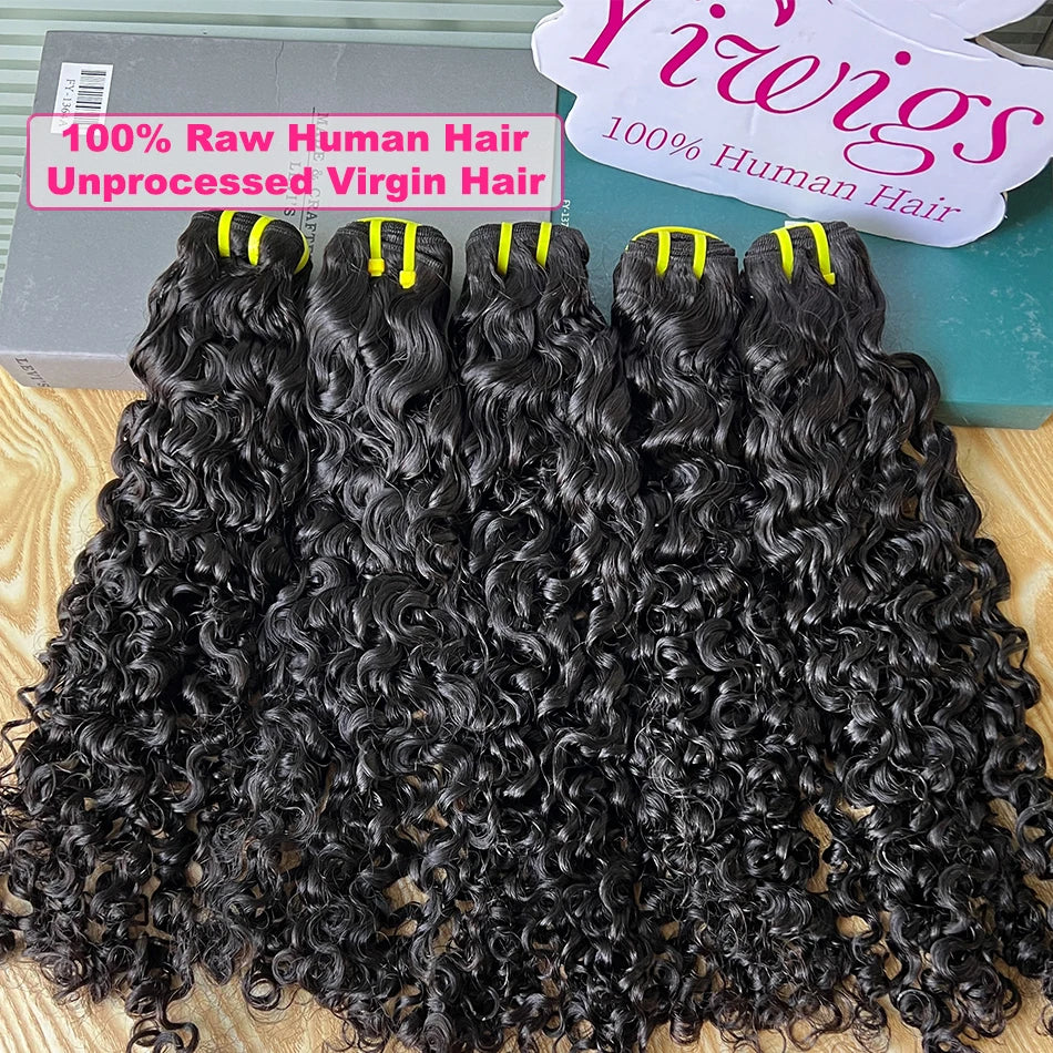 Yiwigs Burmese Curly 100% Human Hair Bundles Bouncy Curly Unprocessed Raw Virgin Hair Weave Extensions For Black Women