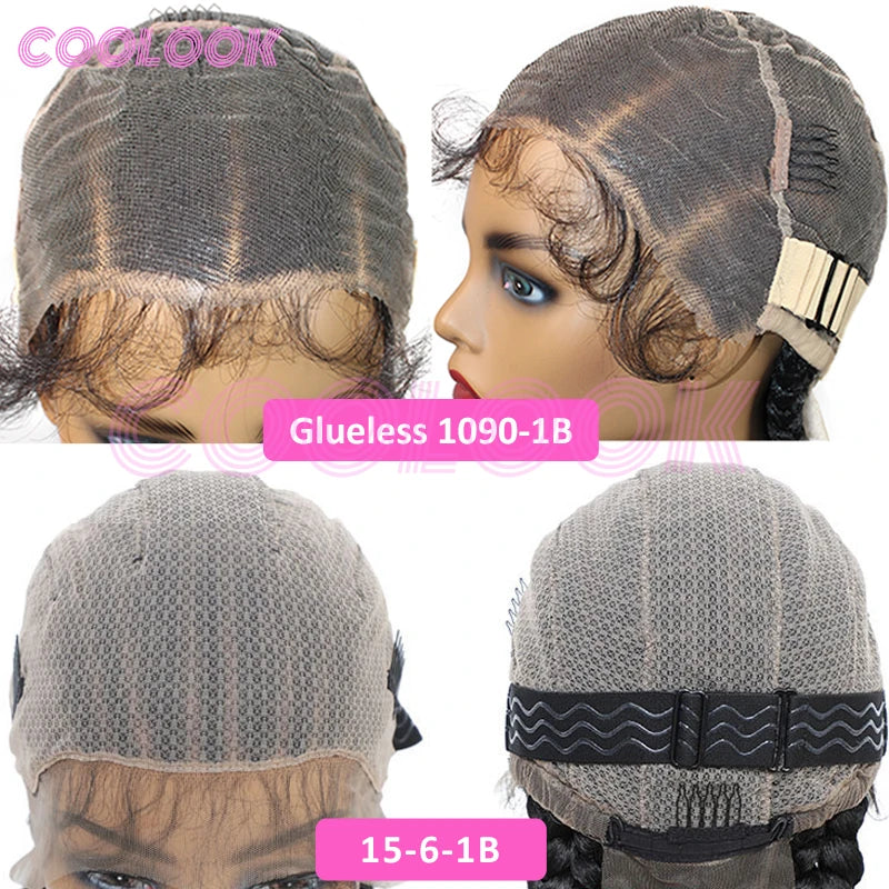360 Full Lace Cornrow Braided Wigs For Black Women Synthetic Knotless 20" Glueless Braided Wig With Baby Hair Goddess Braids Wig