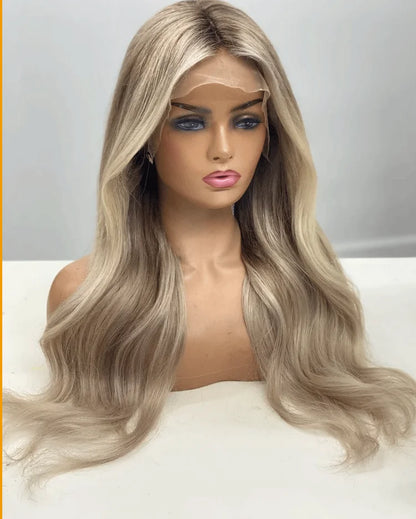Blonde balayage full lace wigs Synthetic hair wig custom wigs lace front wigs blonde Cosplay For Women lace wigs glueless wigs