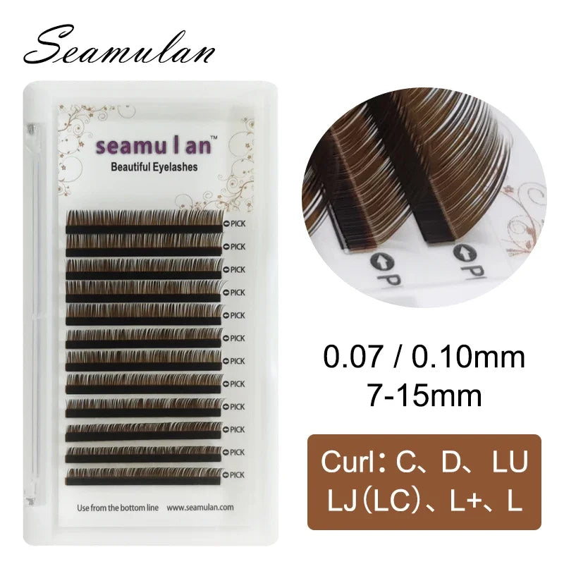 Brown Faux Mink Individual Eyelash Lashes Maquiagem Cilios For Professionals Soft Mink Eyelash Extension