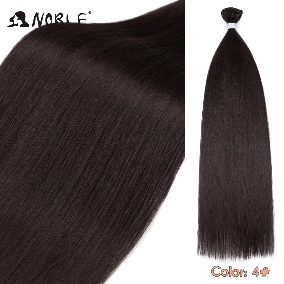 Straight Hair Extensions Bundles With Frontal Closure Synthetic Hair Bundles Salon Natural Hair Yaki Straight High Temperature