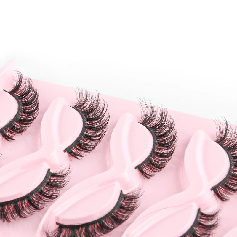 Cat Eye Lash 3/5/10 Pairs Half Lashes Natural Long False Eyelashes Wispy 3D Mink Lashes Volume Faux Cilios Extension Makeup Tool