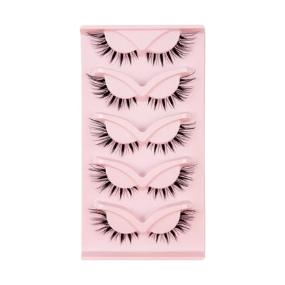 HBZGTLAD Cat Eye Lashes Natural Look Fox False Eyelashes Gorgeous Wispy & Lightweight Faux Mink Lashes for Doll Eye Makeup