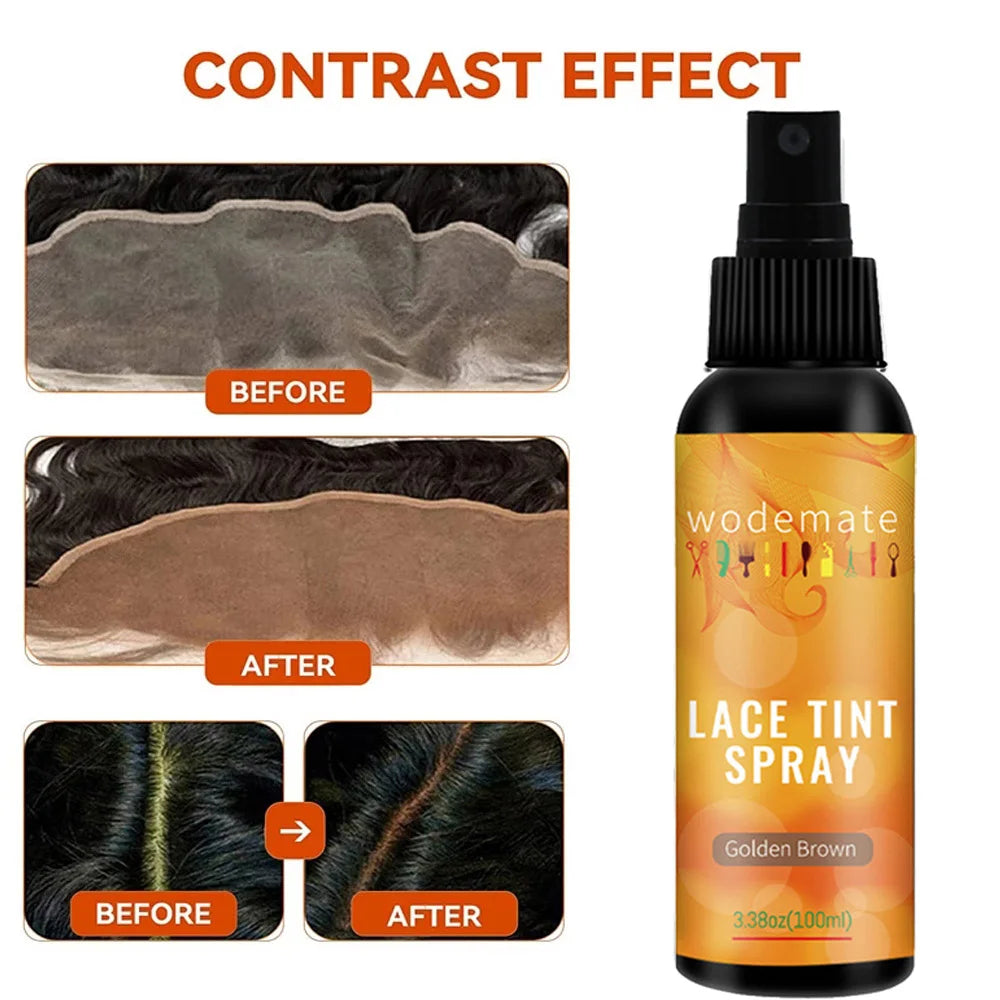 Lace Tint Mousse Easy Tinting Lace Tint Spray For Wigs Quick-Drying and Safe and Convenient Dyed Mousse Foam Sweat Resistant
