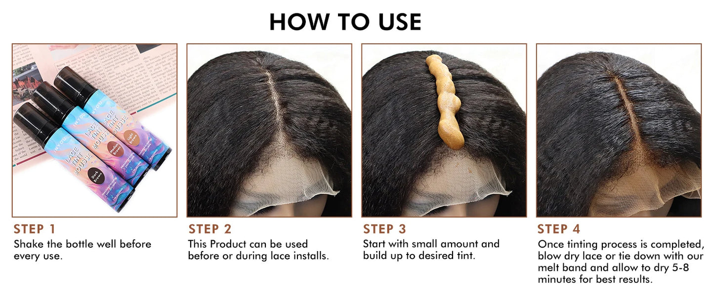 Lace Tint Mousse For Wigs - Long-Lasting, Easy To Apply And NaturaLooking Lace Tint Mousse