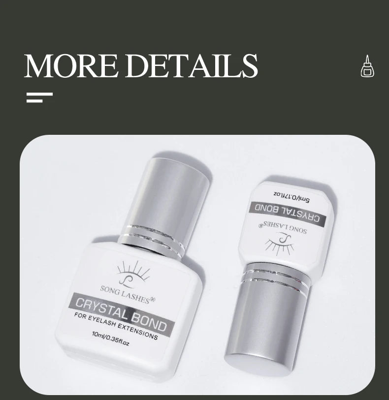 SONG LASHES Eyelash Extension Glue Individual False Lashes Transparent Clear Adhesive Kit for Professional Use 1-2 Sec Dry Time