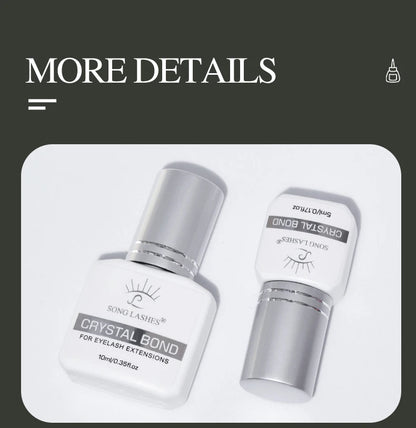 SONG LASHES Eyelash Extension Glue Individual False Lashes Transparent Clear Adhesive Kit for Professional Use 1-2 Sec Dry Time