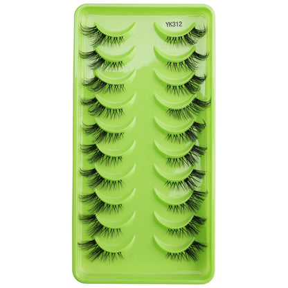 3/10 Pairs Half Lashes Makeup Natural Long Cat Eye Lashes Dramatic False Eyelashes Soft Faux Cils Fake Eyelash Extensions Tool