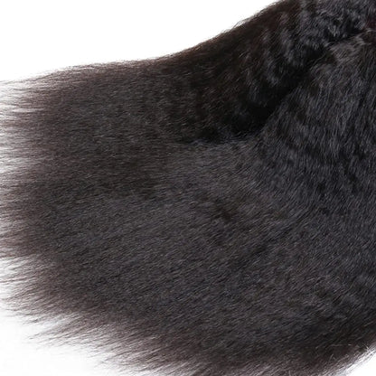 Brazilian Kinky Straight 1/3 Bundles Remy Yaki Straight Bundles Human Hair Extensions Natural Color Human Hair Weave
