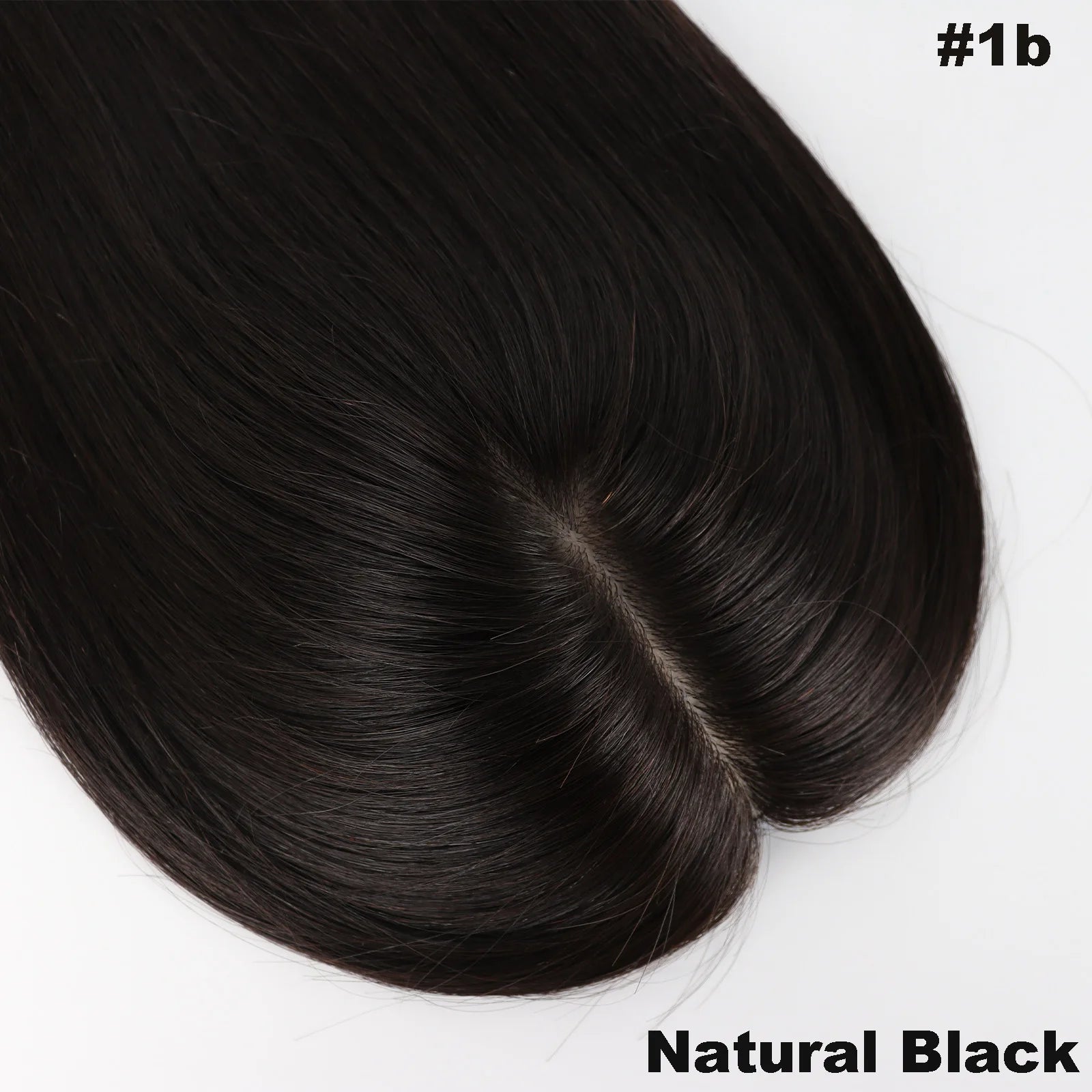 Full Lace Silk Base Wig with PU Front 18" Remy Human Hair Wig for Women Natural Black Silk Top Glueless Wig Natural Scalp