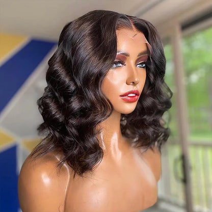 Loose Wave 4x4 Lace Closure Bob Wig Pre Plucked 180 Density Body Wave Short Bob Human Hair Wigs 4x4 Lace Frontal Closure Wig