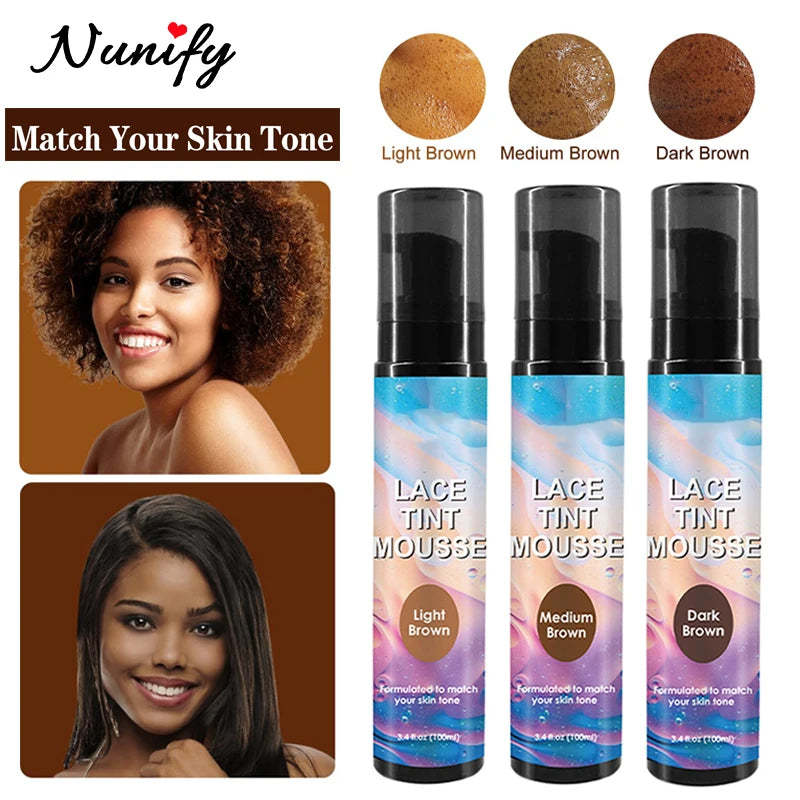 Lace Tint Mousse For Wigs Melt Tinted Wig Melting Mousse For Lace Wigs Quick Drying Lace Wig Tint Spray For Melting Baby Hairs