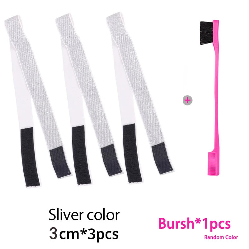 Edge Laying Scarf Elastic Headband For Wigs Lace Frontal 3Pcs Lace Melting Band With 1Pcs Double Side Edge Control Hair Comb