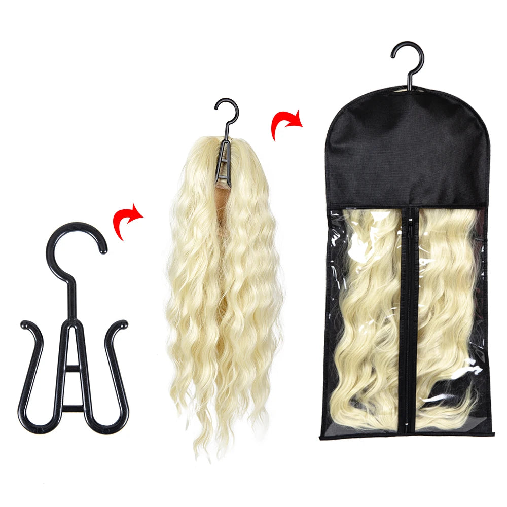 Wig Storage Bag Dust Proof Storage Carrier Case For Wigs Hair Extensions Hairpiece Storage Portable Travel Hair Bag With Hanger