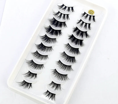 10 Pairs Crisscross Half Eye Lashes Natural False Eyelashes Handmade Faux 3D Mink Lashes Makeup Tools Eyelash Extension
