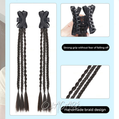 Ponytail Extension Bow Claw Curly Wavy Clip in Hairpiece Ponytail Hair Extensions Long Pony Tail Synthetic for Women Girl Daily