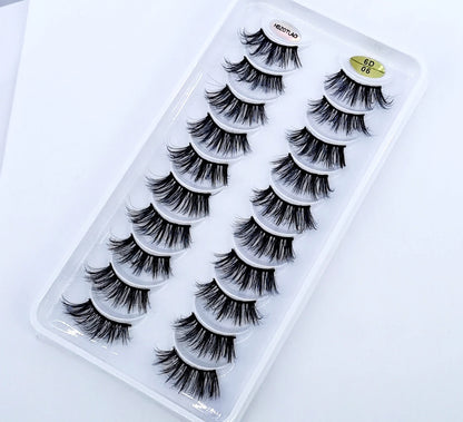 10 Pairs Crisscross Half Eye Lashes Natural False Eyelashes Handmade Faux 3D Mink Lashes Makeup Tools Eyelash Extension