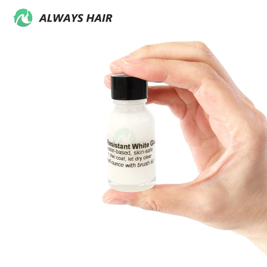 Toupee Glue 0.5 oz Oil Resistant White Glue for Hair System Lace Hair Glue