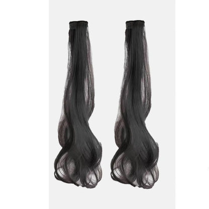 Synthetic Wigs 1 Pair 50Cm Fashion One-piece Slightly Curly Highlights Wig Natural Seamless Hair Accessories