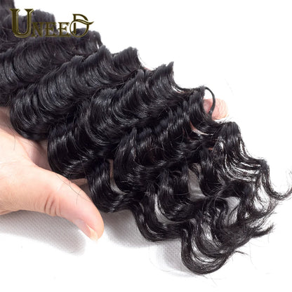 Peruvian Deep Curly Wave Human Hair Bundles 1/3/4 Pcs 100% Unprocessed Virgin Human Hair Wet and Wavy Bundles Natural Color