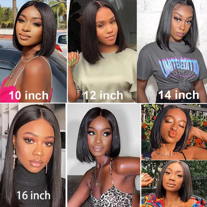 Glueless Wigs 13x4 Short Bob Wigs Bone Straight Lace Front Human Hair Wigs for Women Brazilian HD Transparent Lace Frontal Wigs