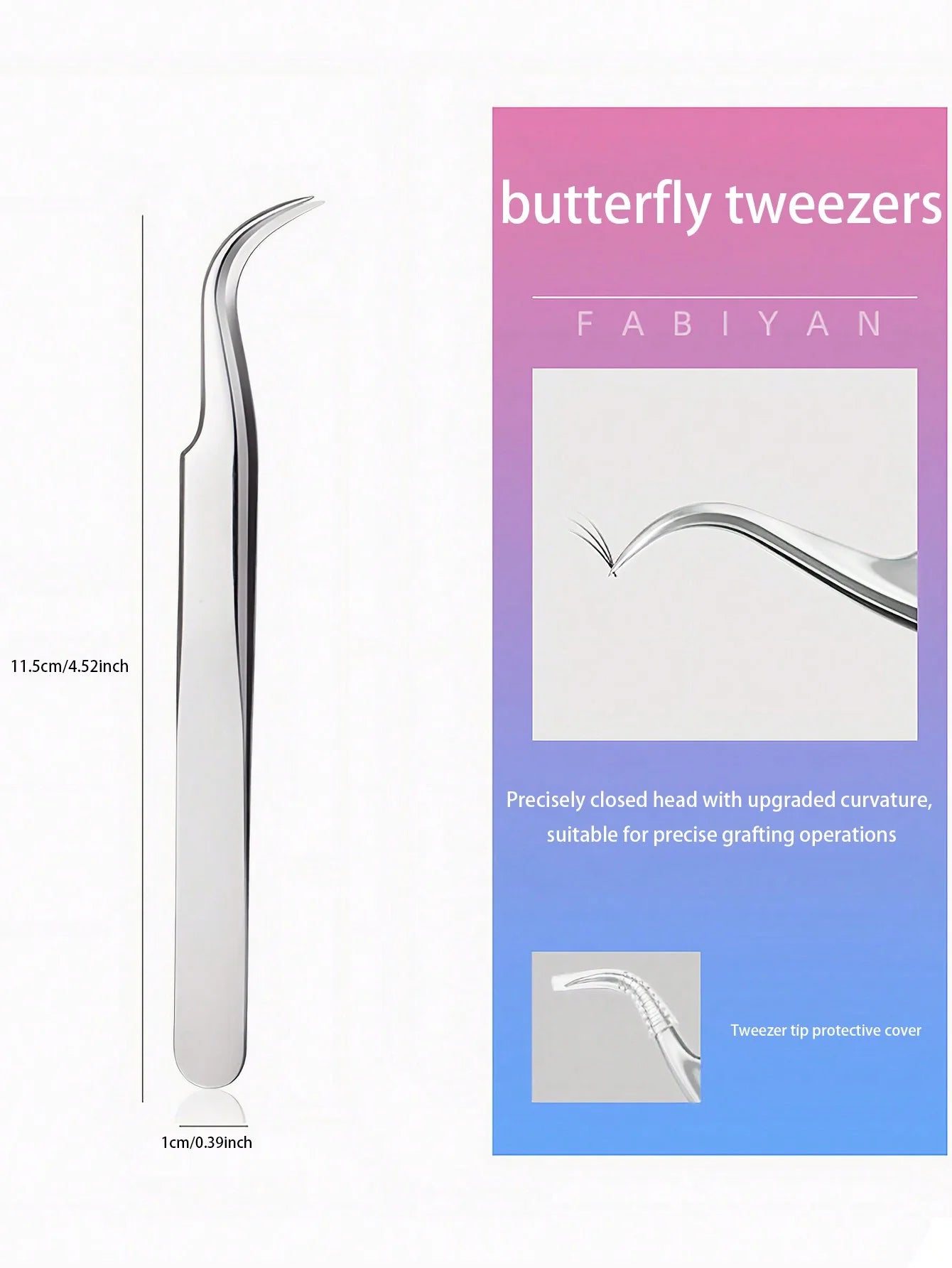 4PCS Eyelash Extensions Tweezers Set  Stainless Steel Tweezers for DIY Lash Extension and Removal Eyebrow Tweezers Nippers Eyela