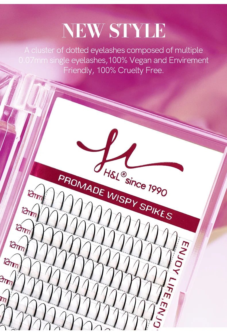 Wispy Fairy Eyelashes Individual Cluster Spikes Lash Wispy Premade Russian Matte Promade Wispy Spikes False Eyelash Extensiones