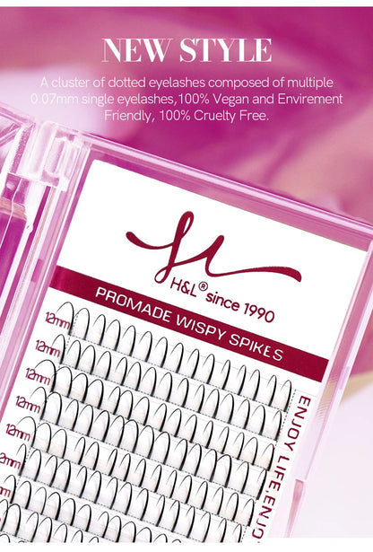 Wispy Fairy Eyelashes Individual Cluster Spikes Lash Wispy Premade Russian Matte Promade Wispy Spikes False Eyelash Extensiones