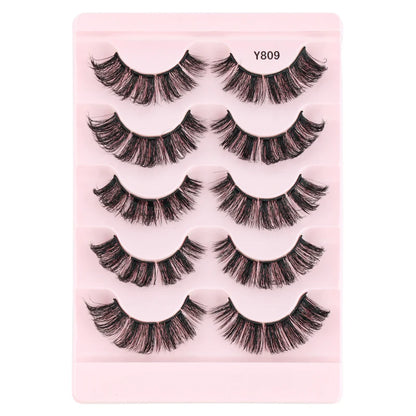 Natural Short False Mink Lashes 3/5/10 Pairs Extensions Eye Hair False Eyelashes 3D Faux Cils Soft Fluffy Eye Lashes for Beauty